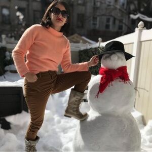 Vintage 60s ski sweater pink fluffy furry